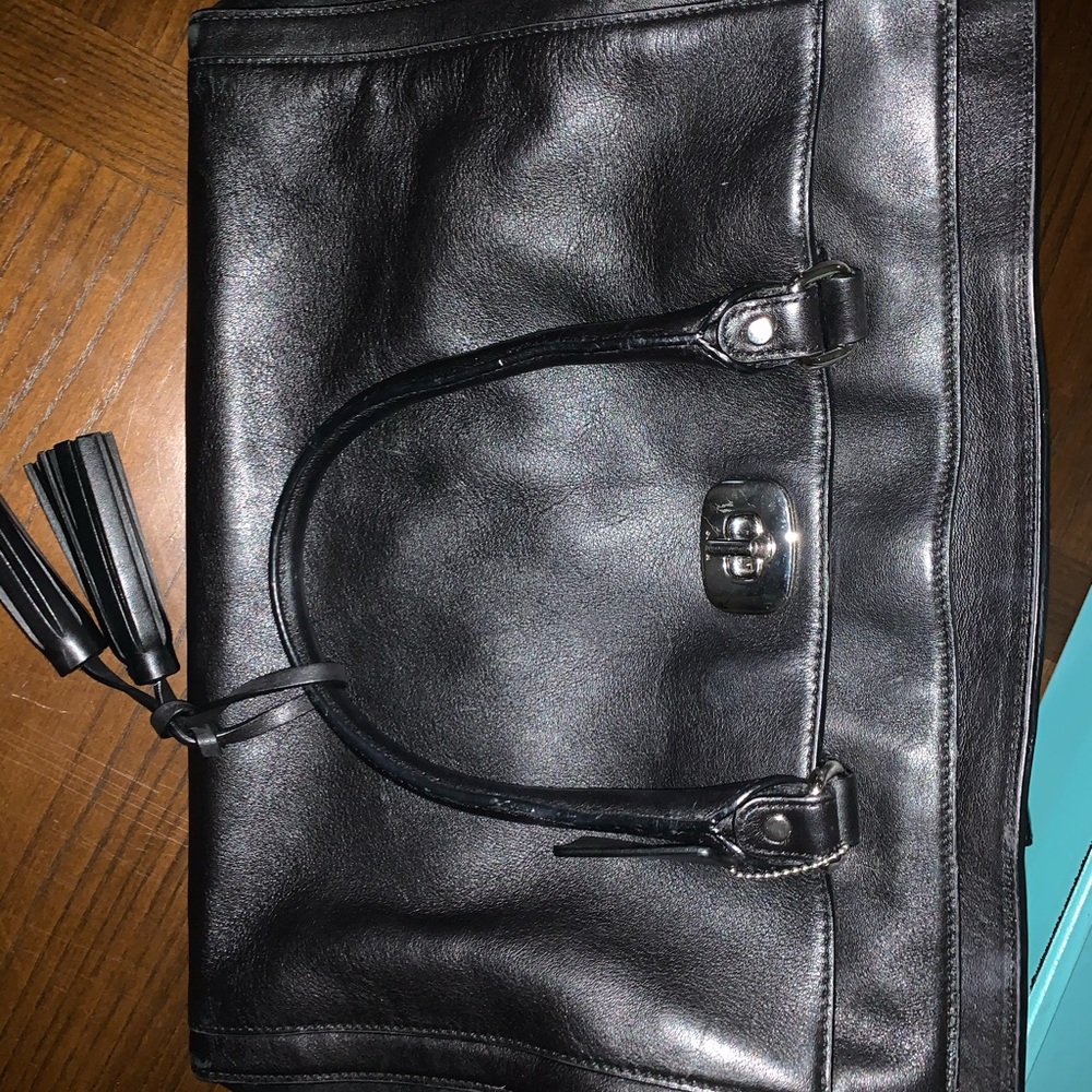 Coach black leather purse